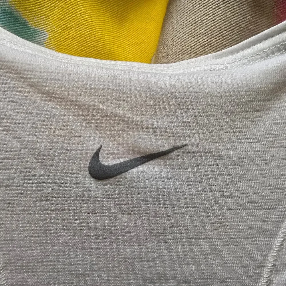 Nike Dri-Fit white racerback tank large‎ orange center swoosh XS